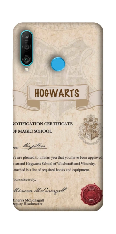 Чехол на Huawei P30 lite The Hogwarts acceptance letter фото 1 из 1