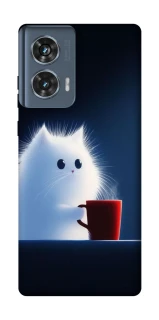 Чехол на Motorola Edge 50 Чехол кот с кофе фото 1 из 1