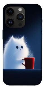 Чехол на Apple iPhone 14 Pro (6.1") Чехол кот с кофе фото 1 из 1
