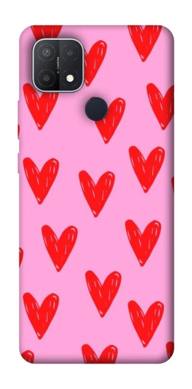 Чехол на Oppo A15s / A15 Red hearts 2 фото 1 из 1