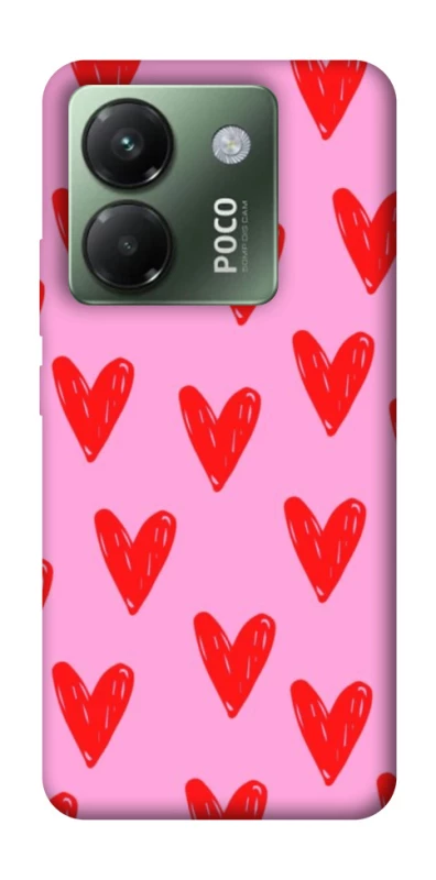 Чохол на Xiaomi Poco M7 pro 5G Red hearts 2 фото 1 з 1