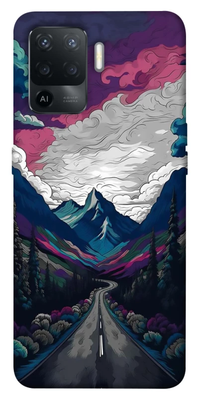 Чехол на Oppo Reno 5 Lite Нарисованные горы фото 1 из 1