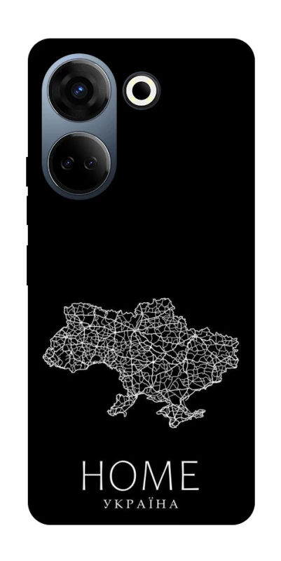 Чохол на TECNO Camon 20 Pro (CK7n) Ukraine black map фото 1 з 1