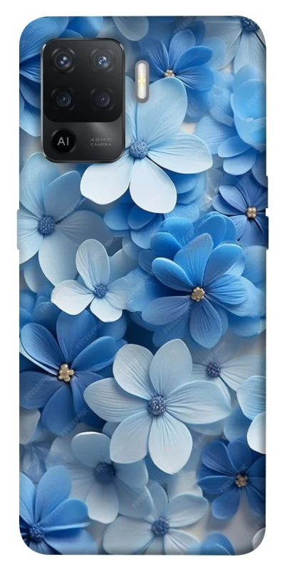 Чехол на Oppo Reno 5 Lite Синие цветы фото 1 из 1