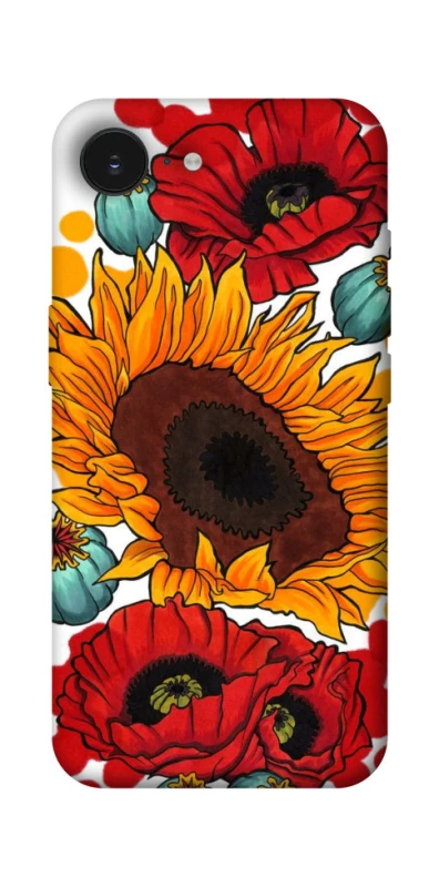 Чохол на Apple iPhone 16e (6.1") Соняшники та маки фото 1 з 1