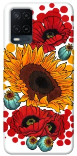 Чехол на Oppo A54 4G Подсолнечники и маки фото 1 из 1