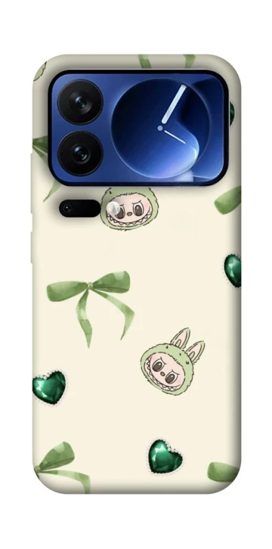 Чохол на Xiaomi Poco F7 Ultra Labubu Green Heart фото 1 з 1
