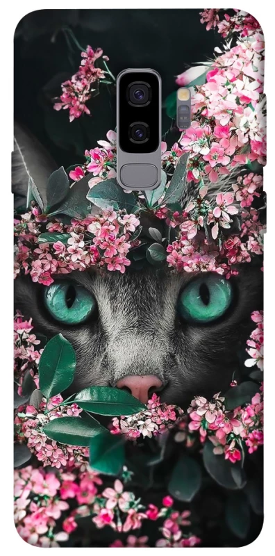 Чехол на Samsung Galaxy S9+ Кот в цветах фото 1 из 1