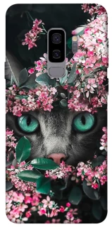 Чехол на Samsung Galaxy S9+ Кот в цветах фото 1 из 1