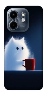 Чехол на Infinix Smart 9 4G / Hot 50i Чехол кот с кофе фото 1 из 1