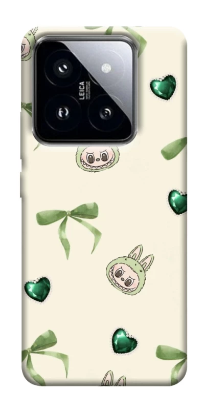 Чехол на Xiaomi 14 Pro Labubu Green Heart фото 1 из 1