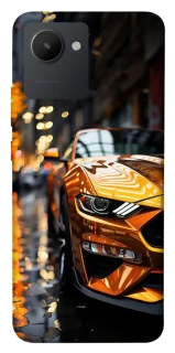 Чехол на Realme C30 Golden sports car фото 1 из 1