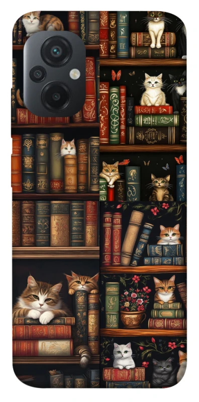 Чехол на Xiaomi Poco M5 Cats & Books фото 1 из 1