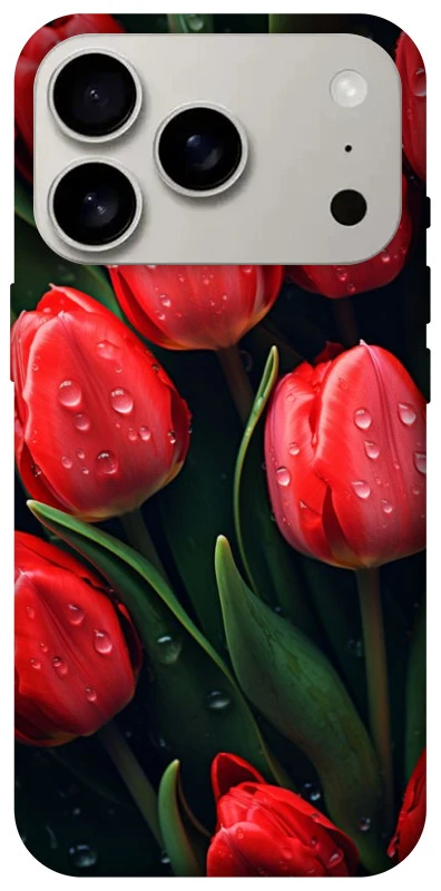 Чехол на Apple iPhone 17 Pro (6.3") Красные тюльпаны фото 1 из 1