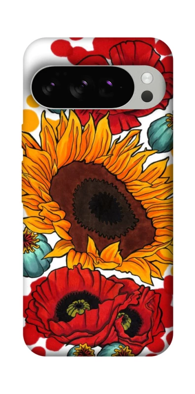 Чохол на Google Pixel 10 Pro Соняшники та маки фото 1 з 1