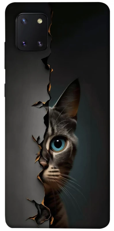 Чехол на Samsung Galaxy Note 10 Lite (A81) Кот-подглядыватель v2 фото 1 из 1