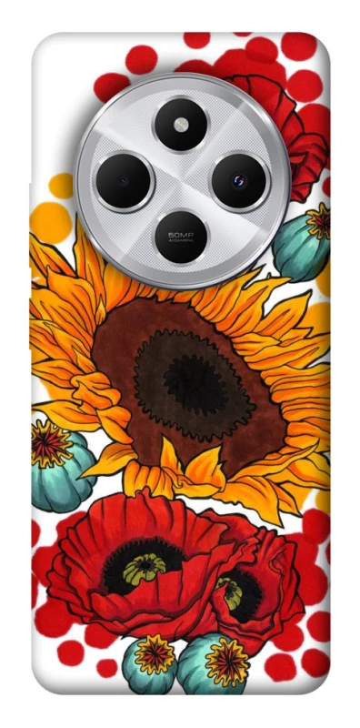 Чохол на Xiaomi Redmi 14C / Poco C75 Соняшники та маки фото 1 з 1