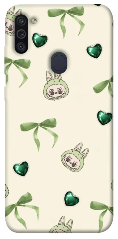 Чохол на Samsung Galaxy M11 Labubu Green Heart фото 1 з 1