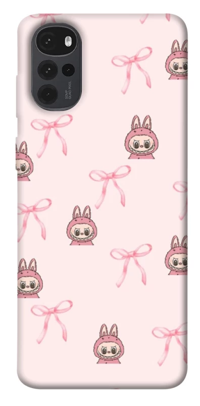 Чехол на Motorola Moto G22 Pink bows and Labubus фото 1 из 1