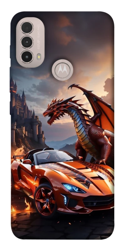 Чехол на Motorola Moto E40 Сar and dragon фото 1 из 1