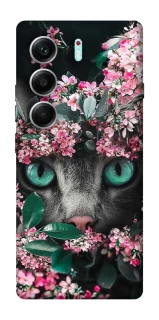 Чохол на Tecno Camon 40 Pro Кіт в квітах фото 1 з 1