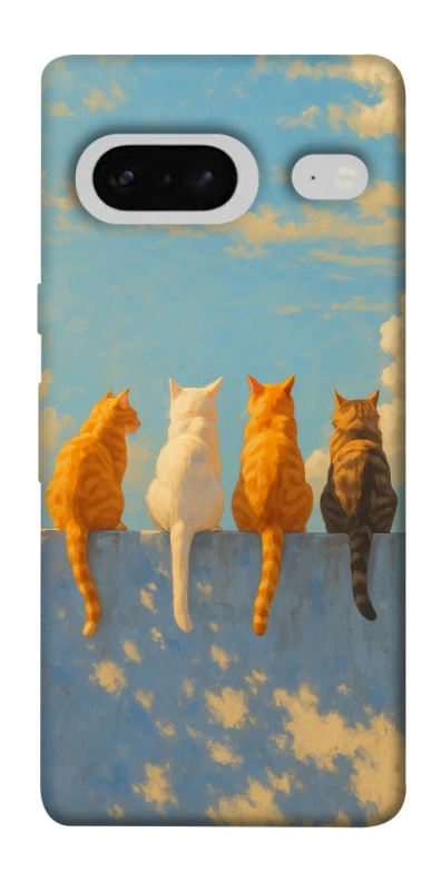 Чехол на Google Pixel 7 cats on wall фото 1 из 1