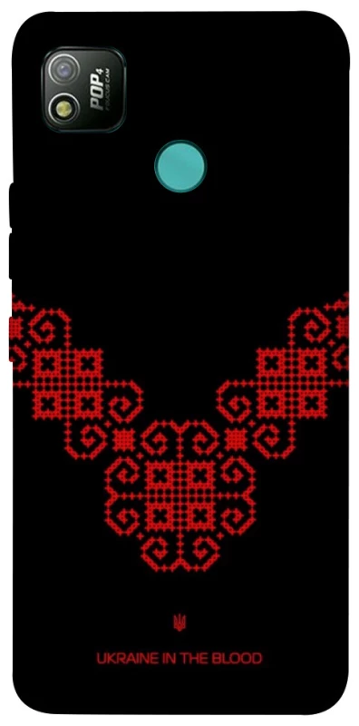 Чохол на TECNO POP 4 Чорно-червона вишиванка фото 1 з 1