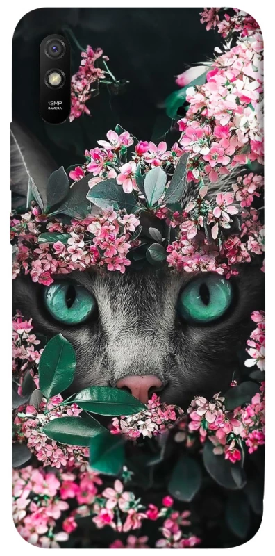 Чехол на Xiaomi Redmi 9A Кот в цветах фото 1 из 1