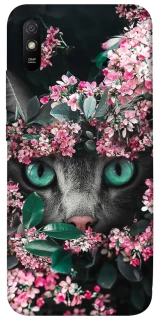 Чехол на Xiaomi Redmi 9A Кот в цветах фото 1 из 1