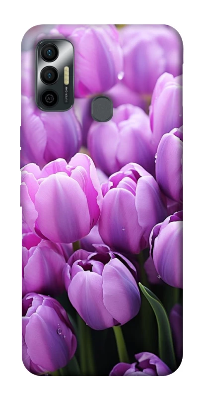 Чехол на TECNO Spark 7 Фиолетовые тюльпаны фото 1 из 1