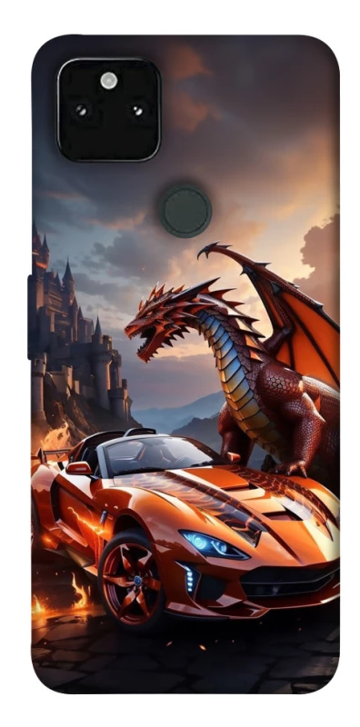 Чехол на Google Pixel 5A Сar and dragon фото 1 из 1