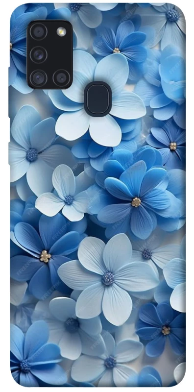 Чехол на Samsung Galaxy A21s Синие цветы фото 1 из 1