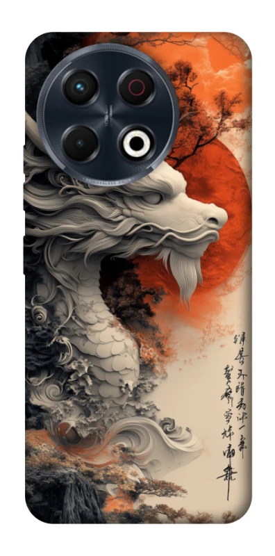 Чехол на TECNO Spark 30 Pro (KL7) white dragon фото 1 из 1