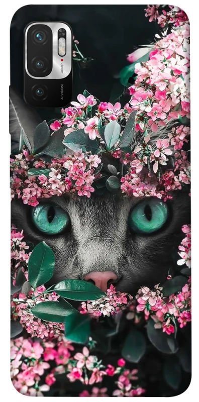 Чехол на Xiaomi Poco M3 Pro 4G / 5G Кот в цветах фото 1 из 1