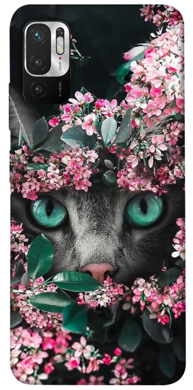 Чехол на Xiaomi Redmi Note 10 5G Кот в цветах фото 1 из 1