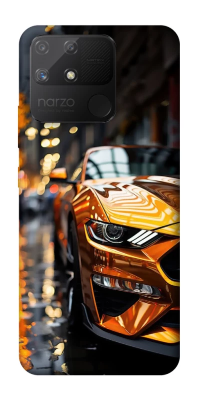 Чохол на Realme Narzo 50A Golden sports car фото 1 з 1