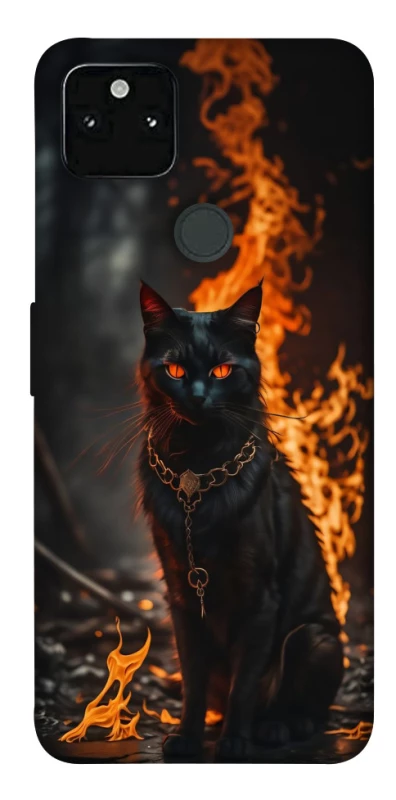 Чехол на Google Pixel 5A Огненный кот фото 1 из 1