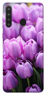 Чехол на Samsung Galaxy A21 Фиолетовые тюльпаны фото 1 из 1