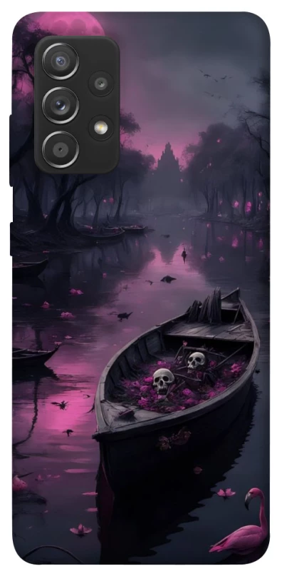 Чехол на Samsung Galaxy A72 4G / A72 5G Boat and flamingo фото 1 из 1