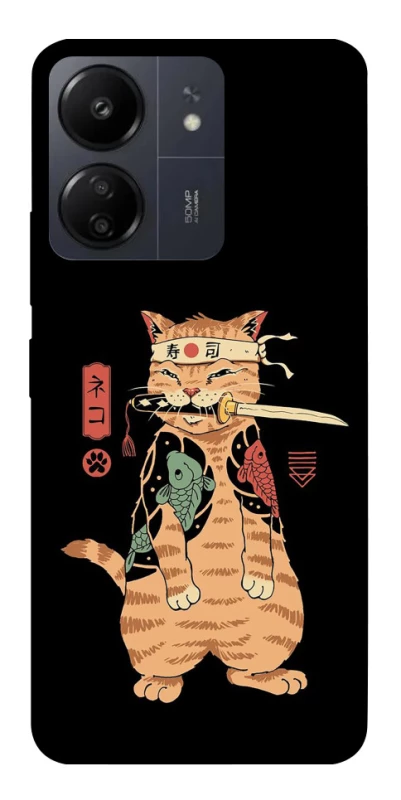 Чохол на Xiaomi Redmi 13C Кіт-самурай фото 1 з 1