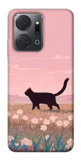 Чехол на Huawei Honor X7a cat on a field фото 1 из 1