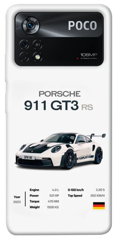 Чехол на Xiaomi Poco X4 Pro 5G Porsche 911 GT3 фото 1 из 1