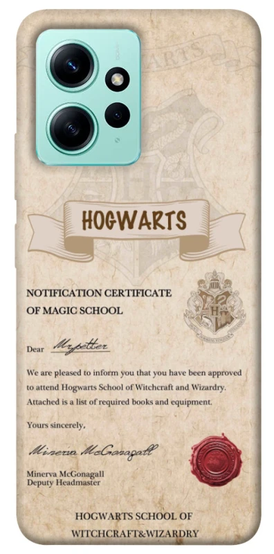 Чехол на Xiaomi Redmi Note 12 4G The Hogwarts acceptance letter фото 1 из 1