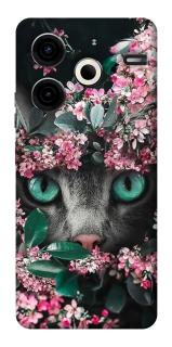 Чехол на TECNO Pova 6 Neo (LI6) Кот в цветах фото 1 из 1