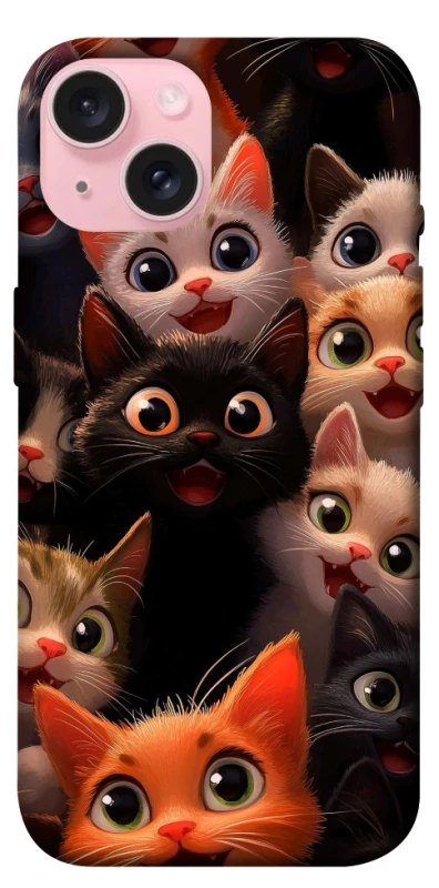 Чохол на Apple iPhone 15 (6.1") happy cats фото 1 з 1