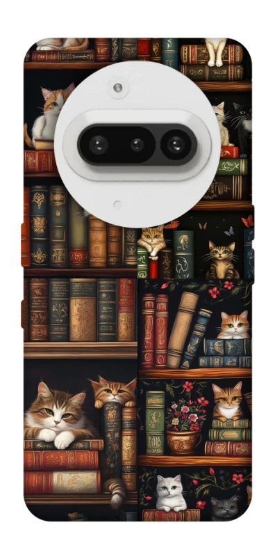 Чохол на Nothing Phone (3a) Cats & Books фото 1 з 1