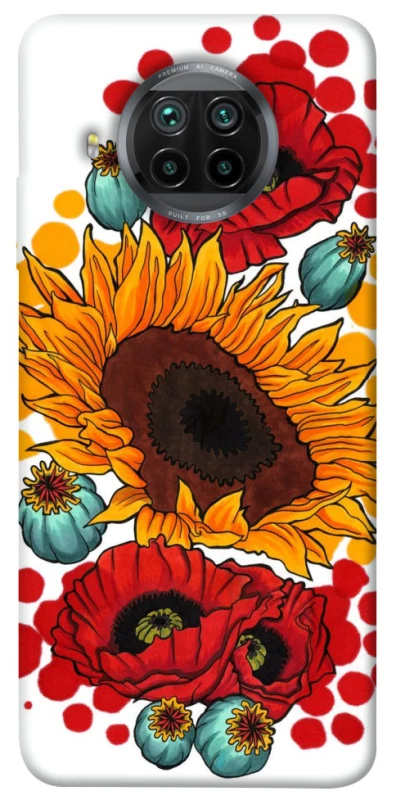 Чохол на Xiaomi Mi 10T Lite / Redmi Note 9 Pro 5G Соняшники та маки фото 1 з 1