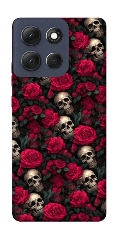 Чохол на Motorola Moto G86 Черепа та рози фото 1 з 1