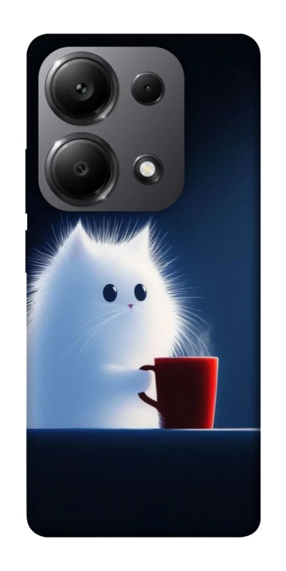 Чехол на Xiaomi Redmi Note 13 Pro 5G Чехол кот с кофе фото 1 из 1