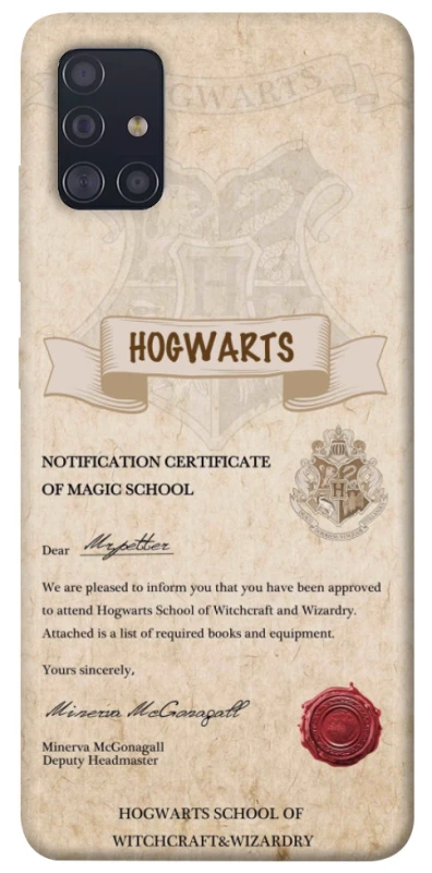 Чехол на Samsung Galaxy A51 The Hogwarts acceptance letter фото 1 из 1